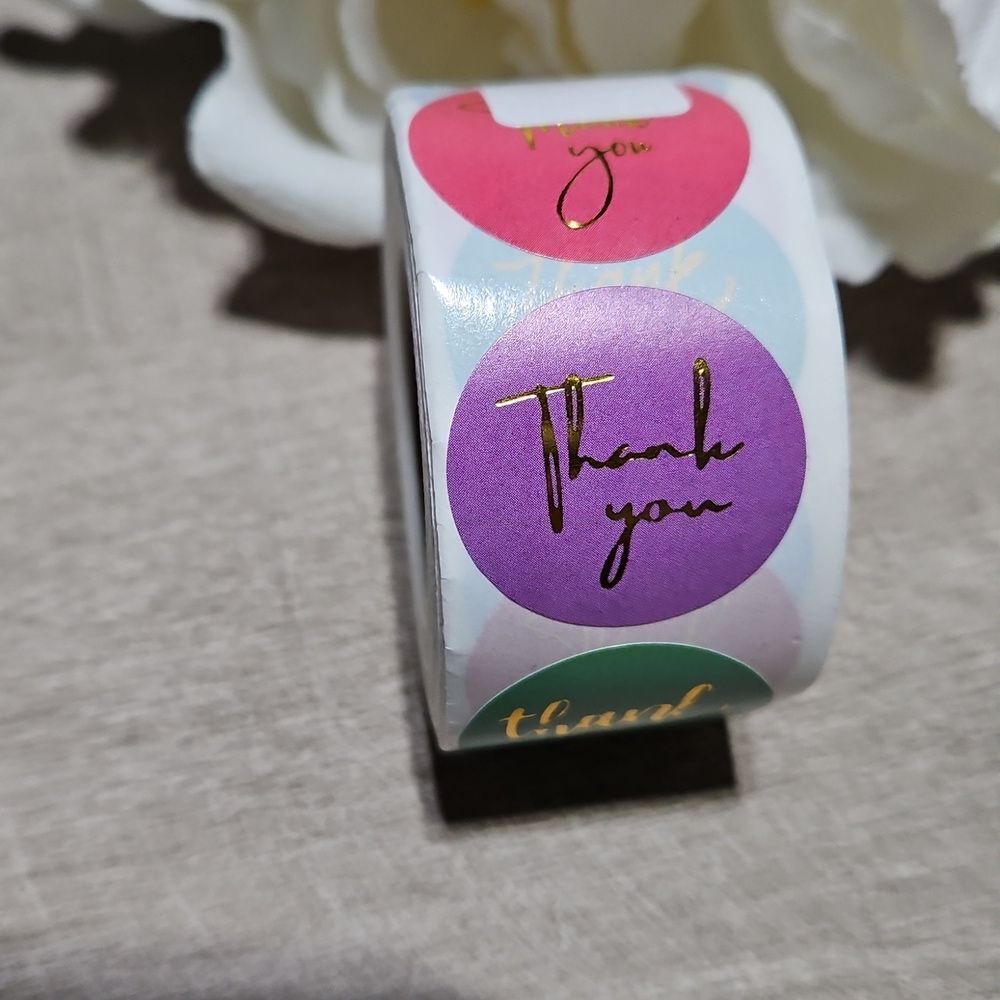 Colorful Thank You Sticker Roll - Picture 2 of 4